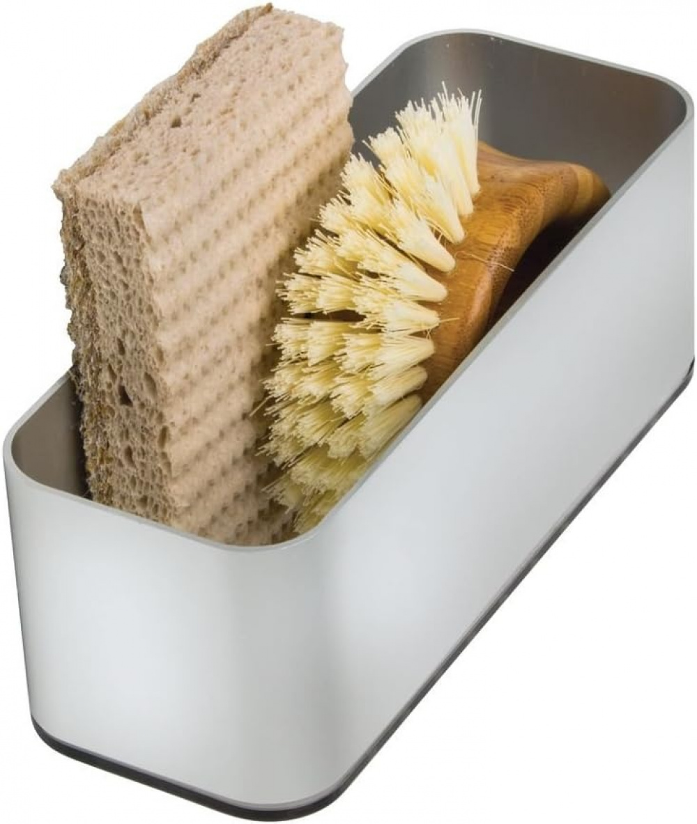 Självhäftande svamphållare i aluminium, AFFIXX SINK CENTER, 17 x 6,5 x H 6 cm, Matt Silver i gruppen Förvaring / Köksförvaring / Diskställ och diskbänk hos SmartaSaker.se (42535)