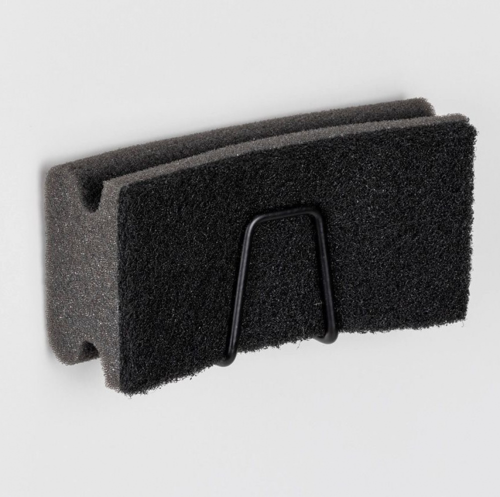 Självhäftande svamphållare i metall, UNIVERSAL HOOK, 5 x 5 cm, Svart i gruppen Förvaring / Badrumsförvaring hos SmartaSaker.se (42536)