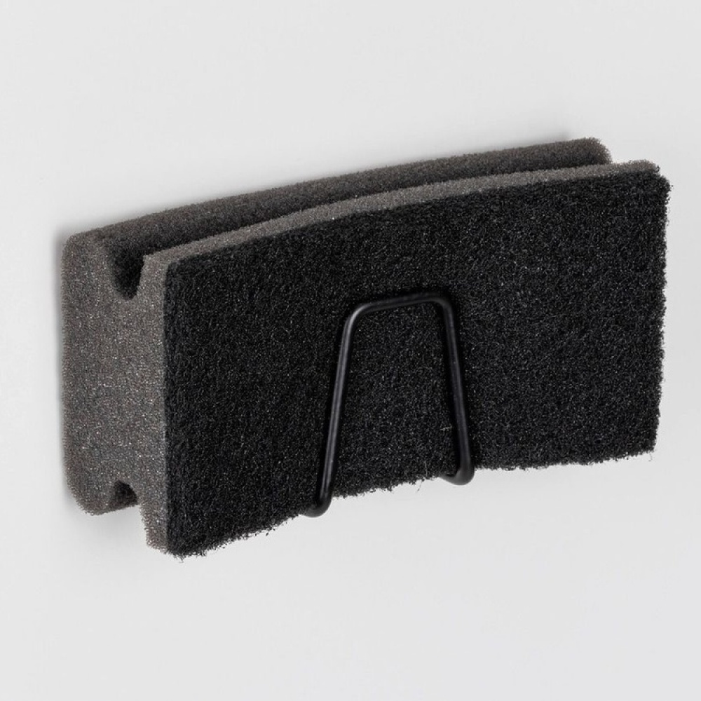 Självhäftande svamphållare i metall, UNIVERSAL HOOK, 5 x 5 cm, Svart i gruppen Förvaring / Badrumsförvaring hos SmartaSaker.se (42536)