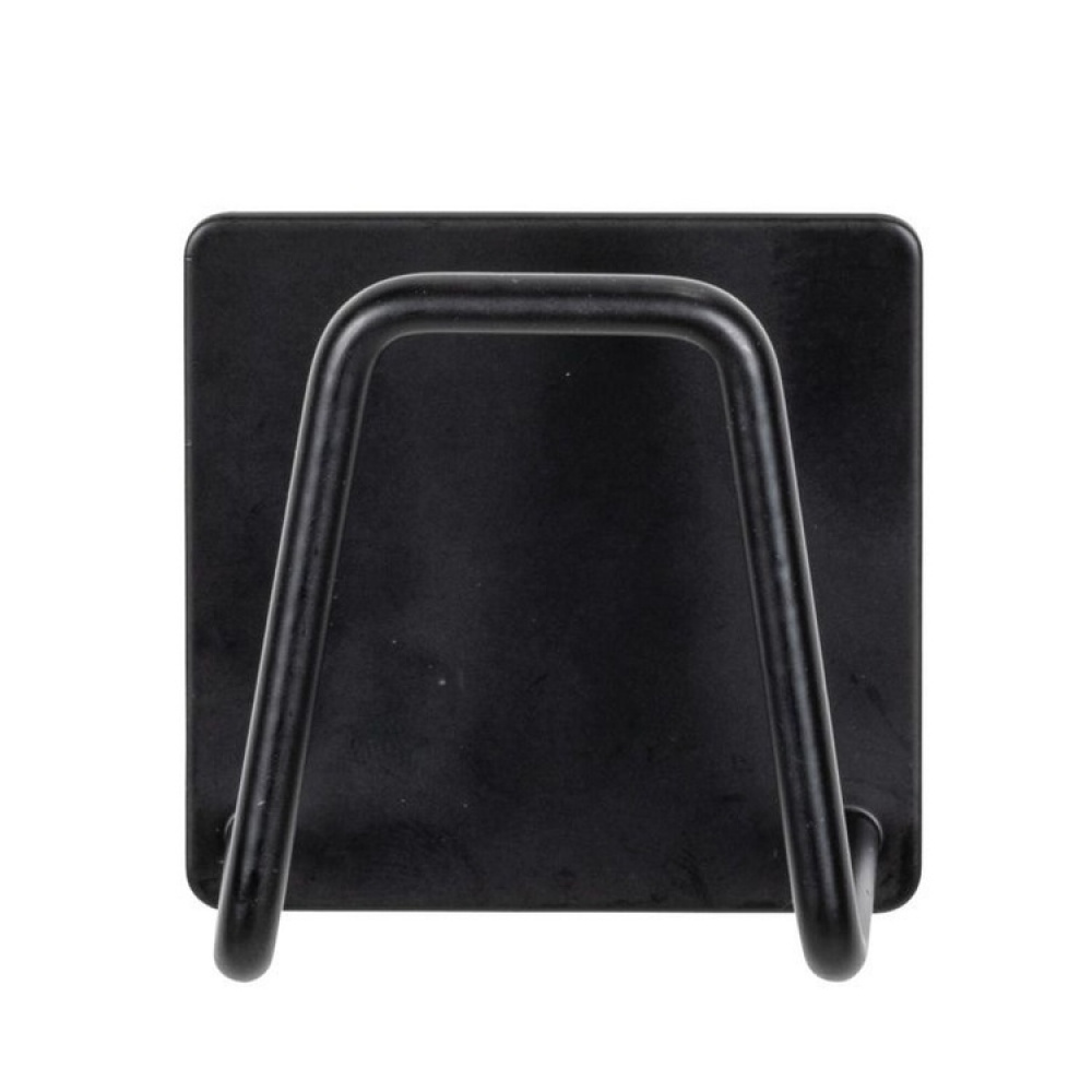 Självhäftande svamphållare i metall, UNIVERSAL HOOK, 5 x 5 cm, Svart i gruppen Förvaring / Badrumsförvaring hos SmartaSaker.se (42536)