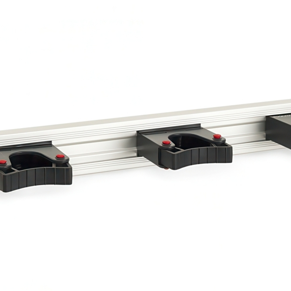Skena med 3 redskapshållare, TOOLFLEX, 50 cm, Aluminium / Svart i gruppen Förvaring / Förråd- och garageförvaring / Redskapshållare hos SmartaSaker.se (42541)