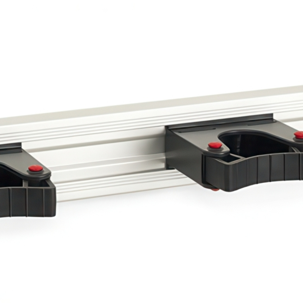 Skena med 3 redskapshållare, TOOLFLEX, 50 cm, Aluminium / Svart i gruppen Förvaring / Förråd- och garageförvaring / Redskapshållare hos SmartaSaker.se (42541)