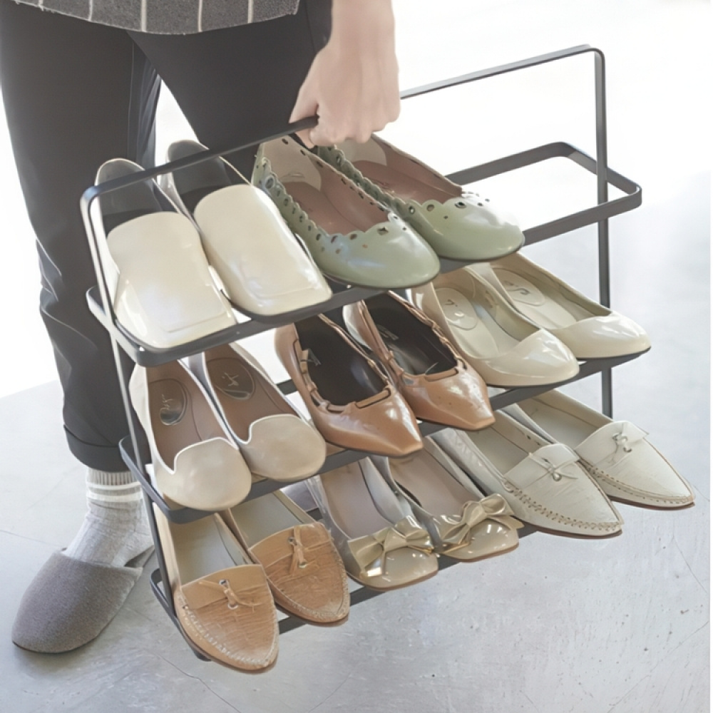 Skohylla , smalt och flyttbart, Metall, TOWER WIDE, 50 x 14 x H 45,5 cm, Yamazaki, Svart i gruppen Förvaring / Hallförvaring / Skohyllor hos SmartaSaker.se (42553)