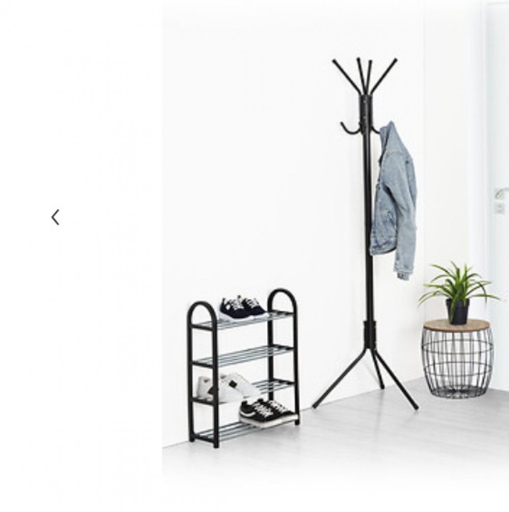 Skohylla för 8 par skor i metall och plast, SHOZY, 49,5 x 18,5 x H 64 cm, Svart i gruppen Förvaring / Hallförvaring / Skohyllor hos SmartaSaker.se (42554)