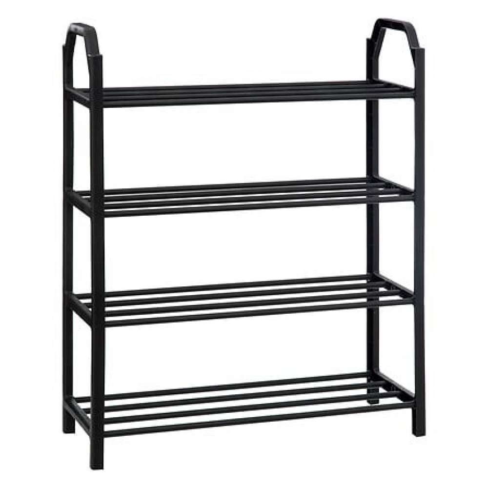 Skohylla för 8 par skor i metall och plast, SHOZY, 49,5 x 18,5 x H 64 cm, Svart i gruppen Förvaring / Hallförvaring / Skohyllor hos SmartaSaker.se (42554)