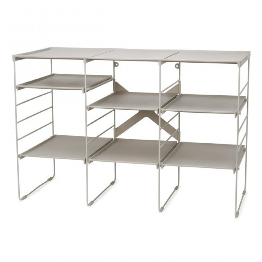 Skohylla i metall, Justerbart, LEVEL TRIPLE, Joseph Joseph, 75,8 x 35 x H 51,2 cm, Grå-beige i gruppen Förvaring / Hallförvaring / Skohyllor hos SmartaSaker.se (42557)