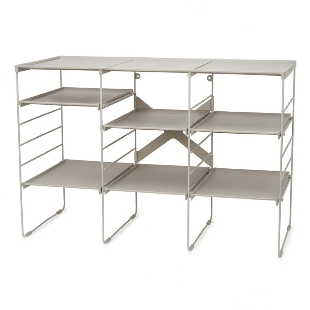 Skohylla i metall, Justerbart, LEVEL TRIPLE, Joseph Joseph, 75,8 x 35 x H 51,2 cm, Grå-beige i gruppen Förvaring / Hallförvaring / Skohyllor hos SmartaSaker.se (42557)