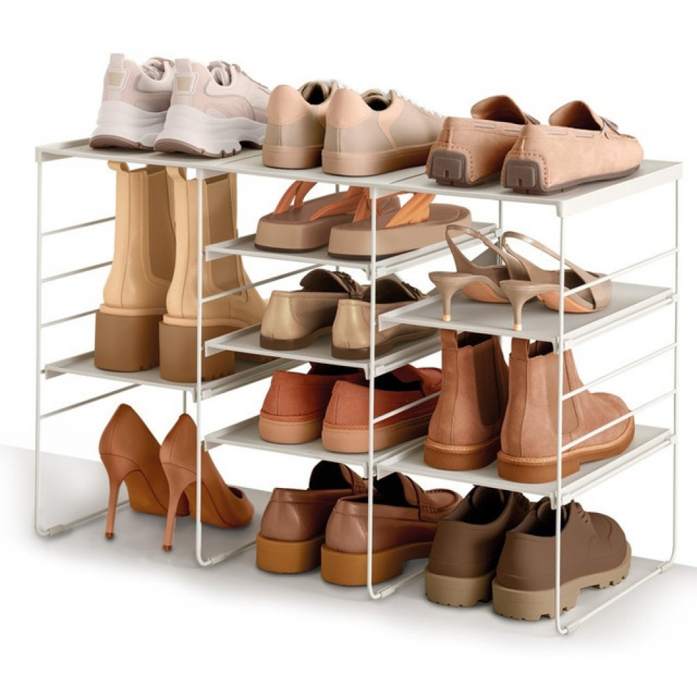 Skohylla i metall, Justerbart, LEVEL TRIPLE, Joseph Joseph, 75,8 x 35 x H 51,2 cm, Grå-beige i gruppen Förvaring / Hallförvaring / Skohyllor hos SmartaSaker.se (42557)