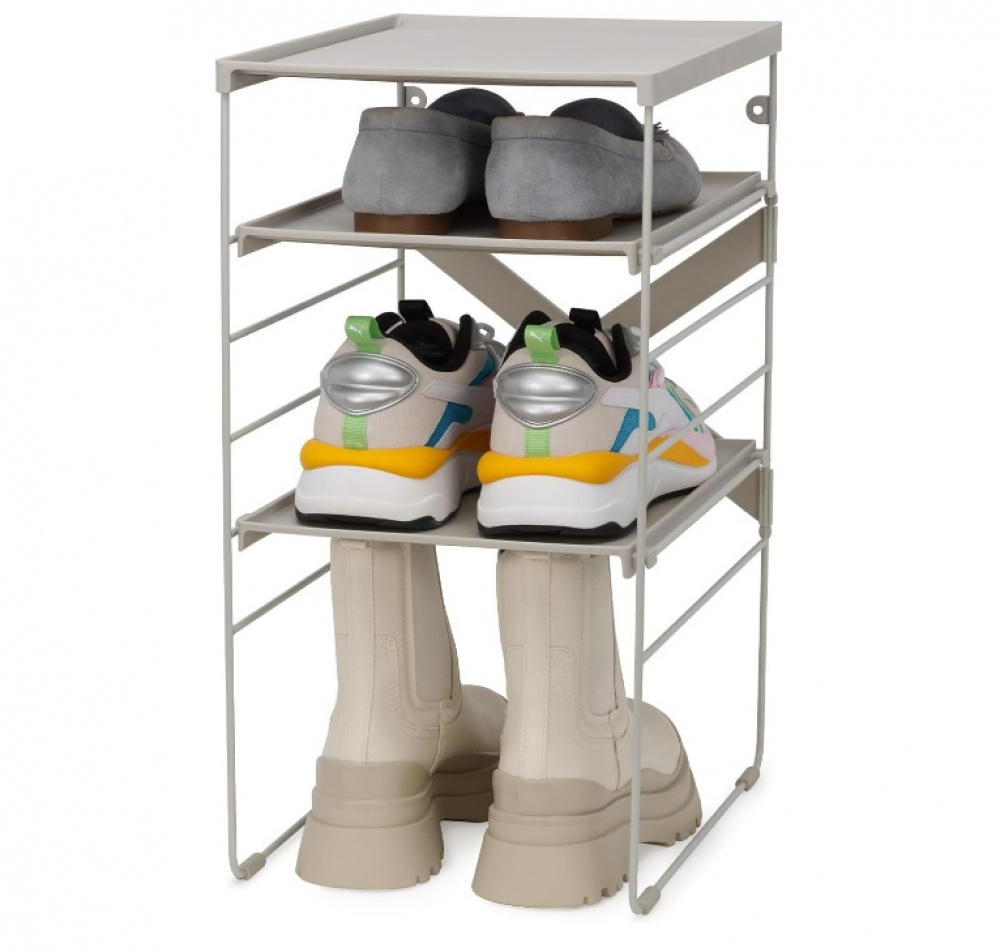 Skohylla i metall, Justerbart, LEVEL, Joseph Joseph, 26 x 35 x H 51,2 cm, Grå-beige i gruppen Förvaring / Hallförvaring / Skohyllor hos SmartaSaker.se (42558)