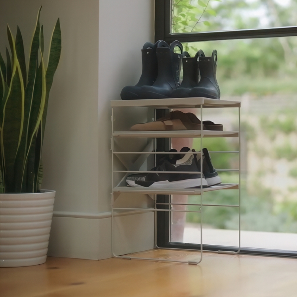 Skohylla i metall, Justerbart, LEVEL, Joseph Joseph, 26 x 35 x H 51,2 cm, Grå-beige i gruppen Förvaring / Hallförvaring / Skohyllor hos SmartaSaker.se (42558)