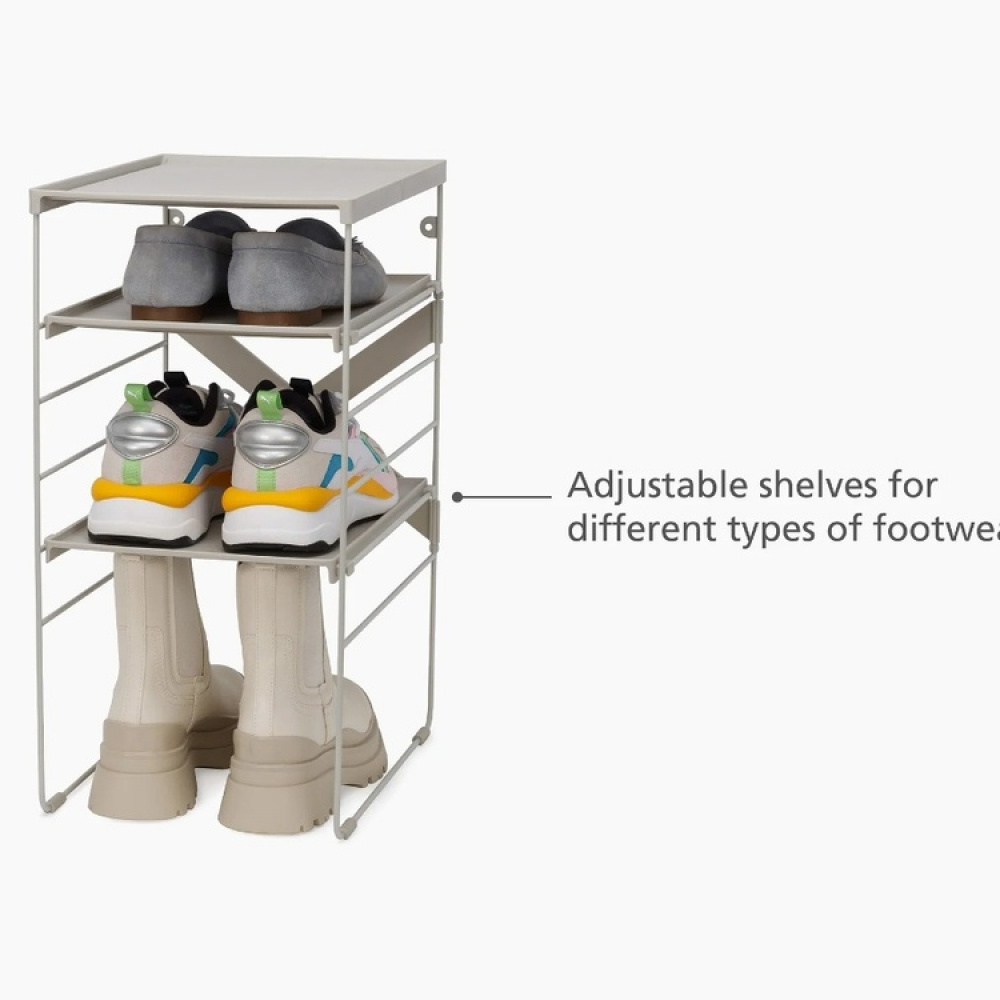 Skohylla i metall, Justerbart, LEVEL, Joseph Joseph, 26 x 35 x H 51,2 cm, Grå-beige i gruppen Förvaring / Hallförvaring / Skohyllor hos SmartaSaker.se (42558)