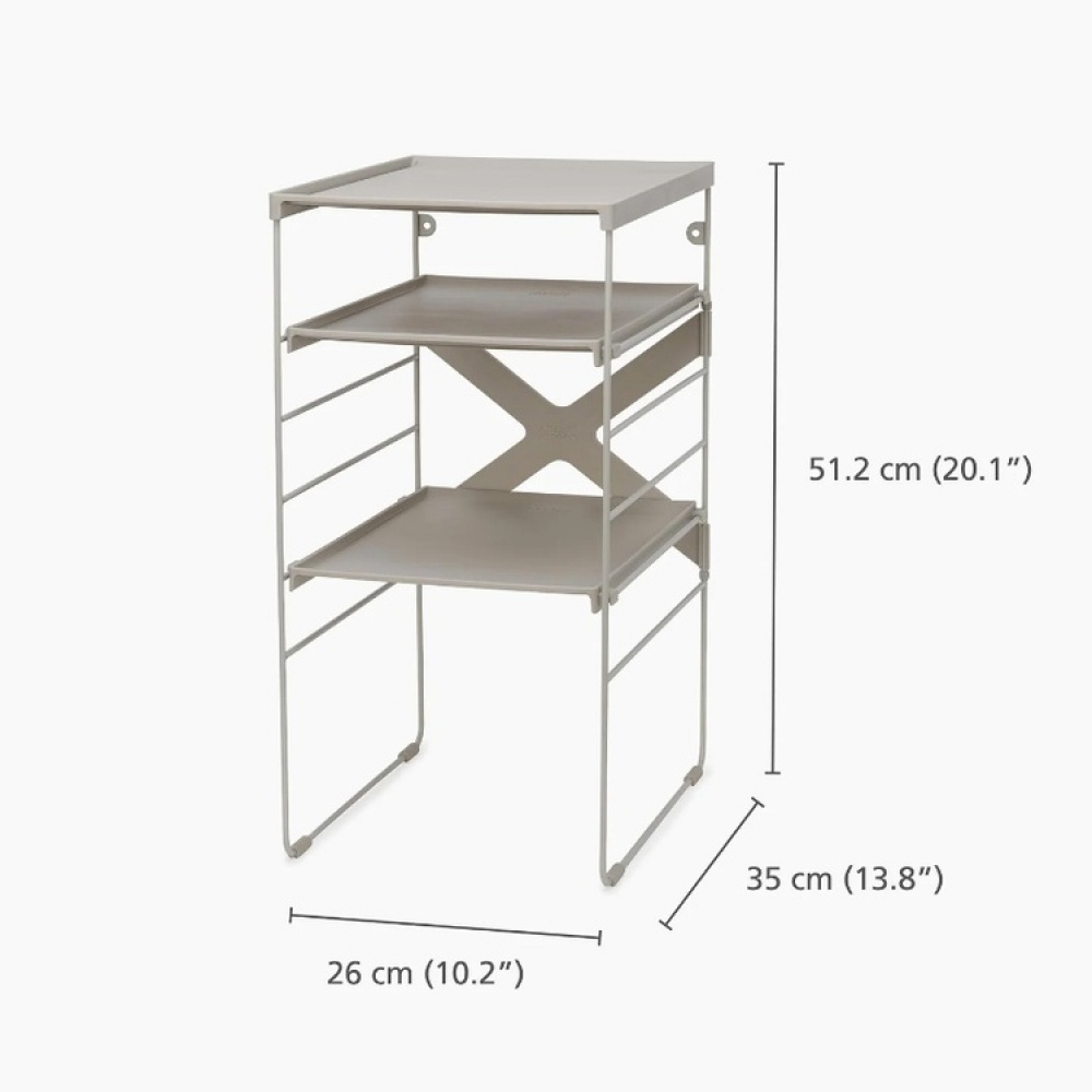 Skohylla i metall, Justerbart, LEVEL, Joseph Joseph, 26 x 35 x H 51,2 cm, Grå-beige i gruppen Förvaring / Hallförvaring / Skohyllor hos SmartaSaker.se (42558)