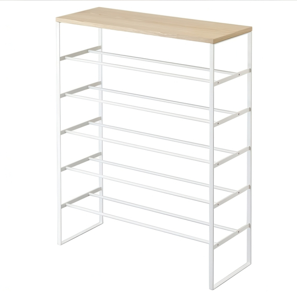 Skohylla med 6 hyllplan, TOWER WOOD TOP, 66 x 25 x H 87 cm, Yamazaki i gruppen Förvaring / Hallförvaring / Skohyllor hos SmartaSaker.se (42560)