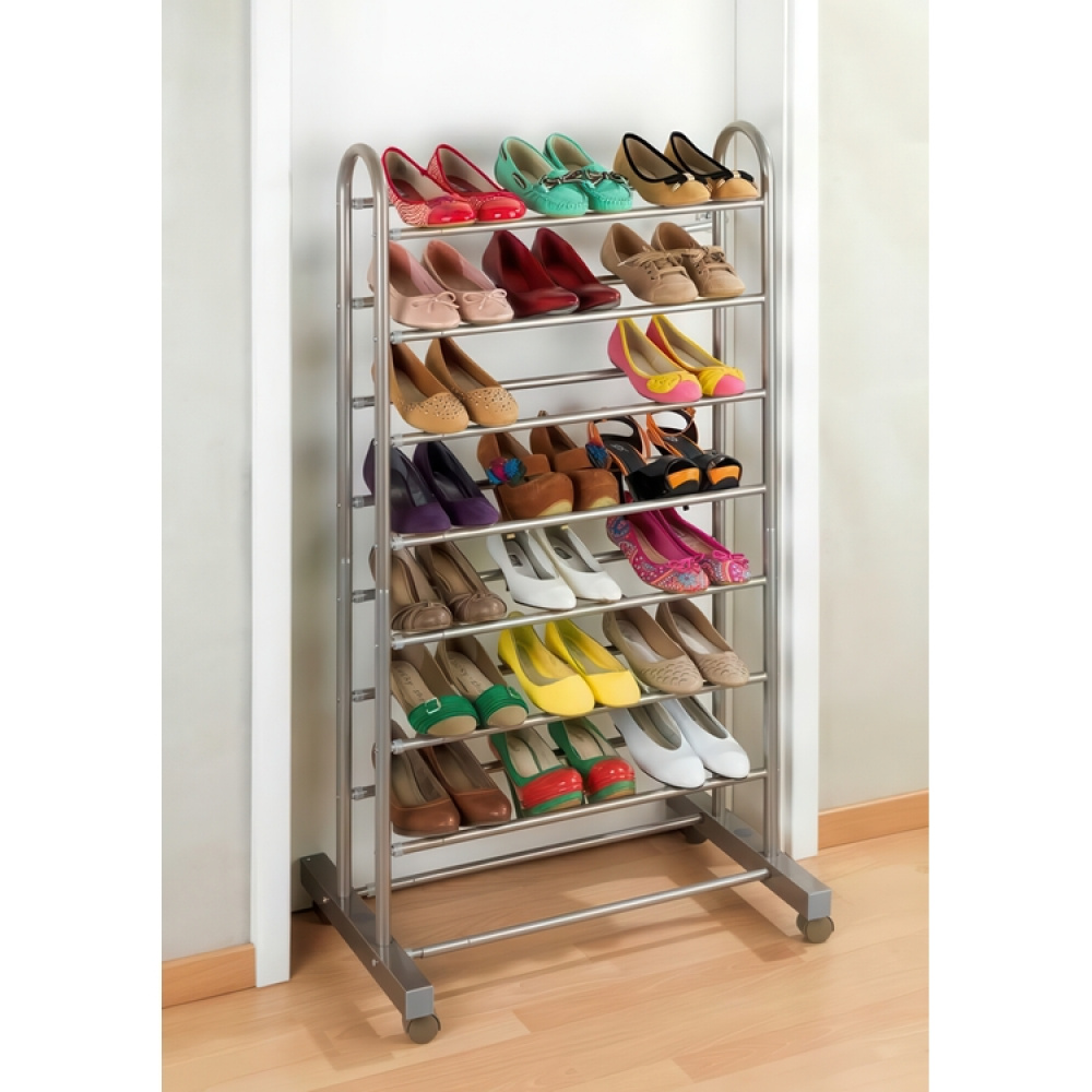 Skohylla med hjul, Expanaderbar, GIANT, 67~116 x 43 x H 125,5 cm, Brons i gruppen Förvaring / Hallförvaring / Skohyllor hos SmartaSaker.se (42561)