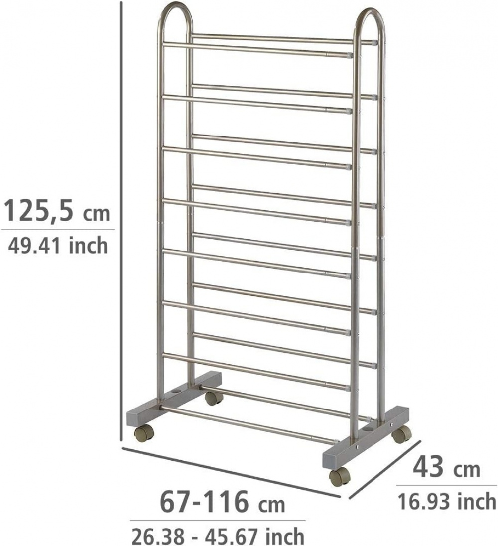 Skohylla med hjul, Expanaderbar, GIANT, 67~116 x 43 x H 125,5 cm, Brons i gruppen Förvaring / Hallförvaring / Skohyllor hos SmartaSaker.se (42561)