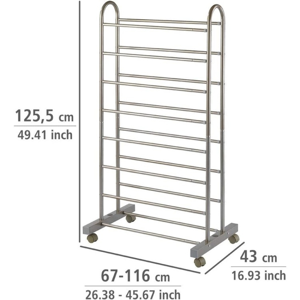 Skohylla med hjul, Expanaderbar, GIANT, 67~116 x 43 x H 125,5 cm, Brons i gruppen Förvaring / Hallförvaring / Skohyllor hos SmartaSaker.se (42561)