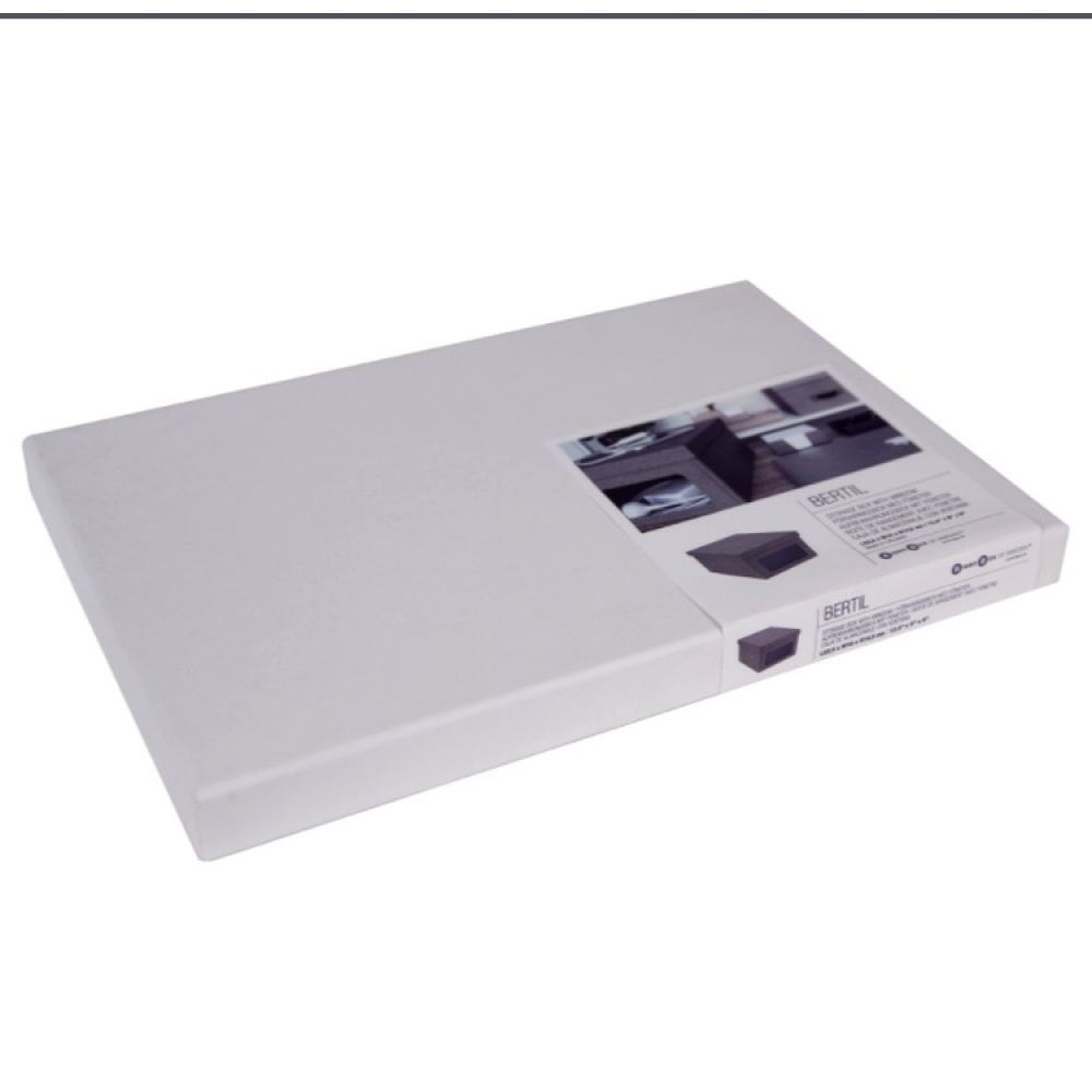 Skolåda med fönster, BIGSO BERTIL CANVAS, 34 x 23 x H 15 cm, Grå i gruppen Förvaring / Förvaringslådor / BigSo förvaringslådor hos SmartaSaker.se (42563)