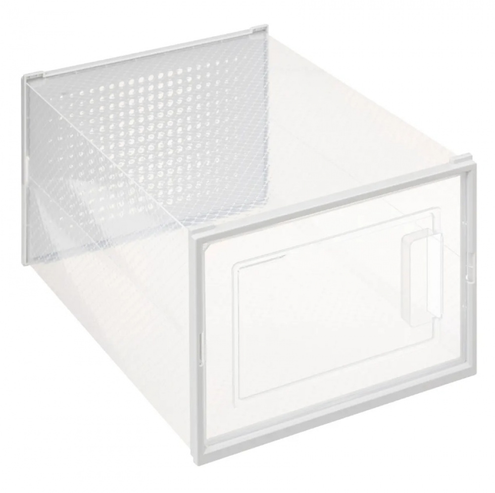 Skolådor, 4 st, Stapelbara, MEDIUM RANGE CHAUS BOX, 33,5 x 23,2 x H 14 cm, Vit / Transparent i gruppen Förvaring / Garderobsförvaring / Skoförvaring hos SmartaSaker.se (42567)