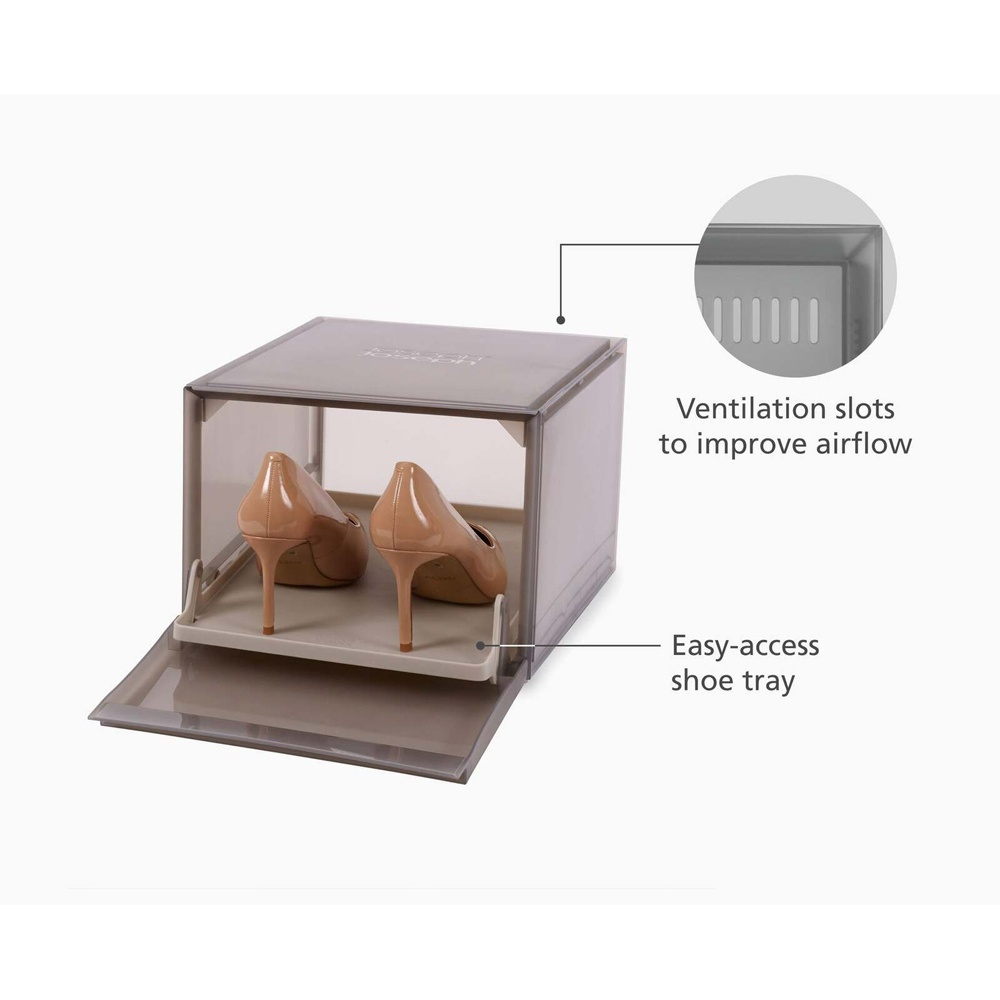 Skolådor, Slide-out, 6 stycken, PREMIUM SHOE CASE, Joseph Joseph, Grå i gruppen Förvaring / Garderobsförvaring / Skoförvaring hos SmartaSaker.se (42569)