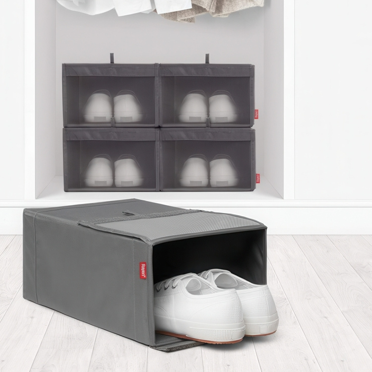 Skolådor, tygklädda, 2-pack, PREMIUM CAJAS ZAPATOS, Grå i gruppen Förvaring / Garderobsförvaring / Skoförvaring hos SmartaSaker.se (42570)