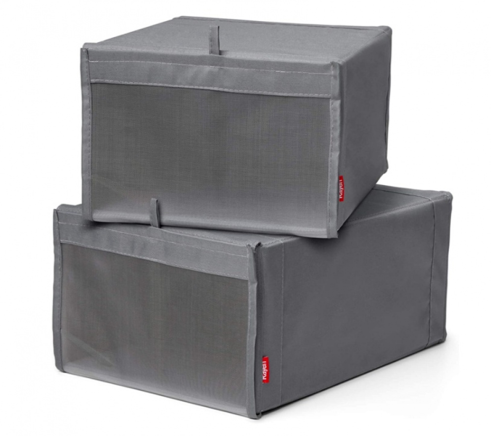 Skolådor, tygklädda, 2-pack, PREMIUM CAJAS ZAPATOS, Grå i gruppen Förvaring / Garderobsförvaring / Skoförvaring hos SmartaSaker.se (42570)
