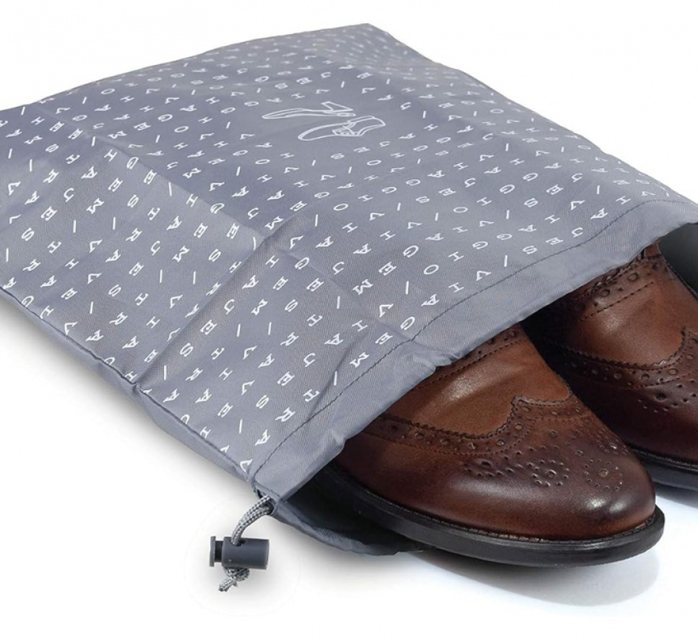Skopåse för resan, TRAVEL - SACCHETTO SCARPE, 36 x 40 cm, Grå i gruppen Förvaring / Förvaring på resa / Packpåsar och packkuber hos SmartaSaker.se (42577)