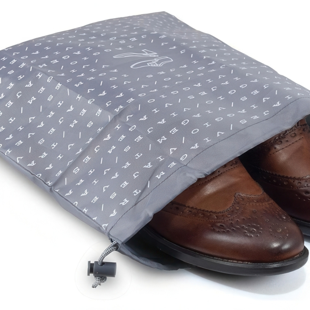 Skopåse för resan, TRAVEL - SACCHETTO SCARPE, 36 x 40 cm, Grå i gruppen Förvaring / Förvaring på resa / Packpåsar och packkuber hos SmartaSaker.se (42577)
