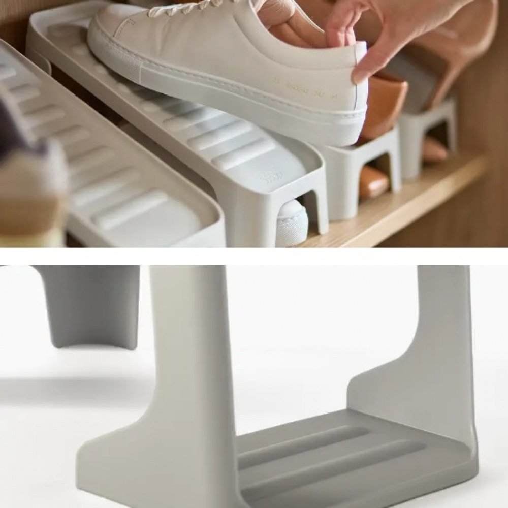 Skoställ, 2 stycken, SHOE-IN COMPACT, Joseph Joseph, Grå-beige i gruppen Förvaring / Garderobsförvaring / Skoförvaring hos SmartaSaker.se (42582)