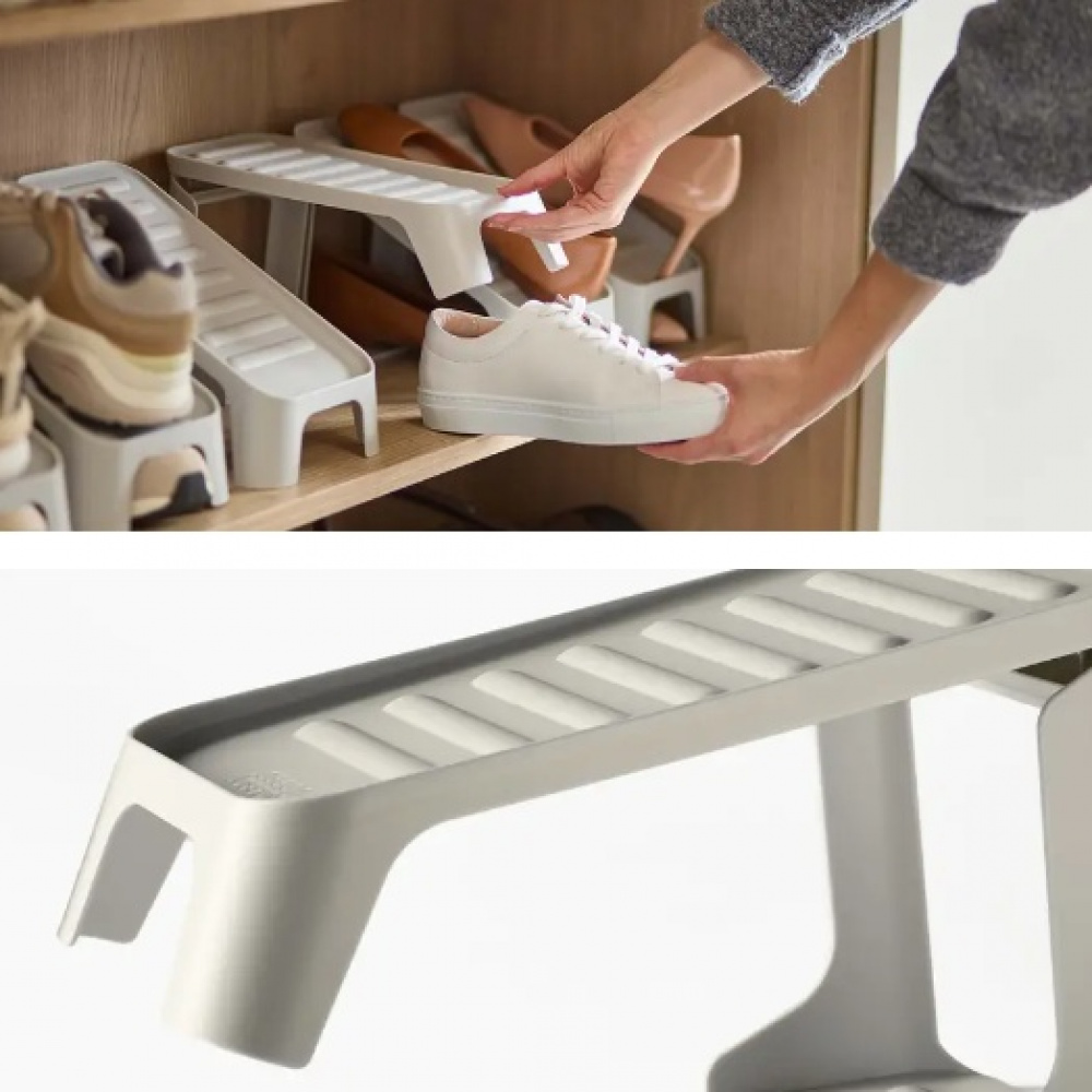 Skoställ, 2 stycken, SHOE-IN COMPACT, Joseph Joseph, Grå-beige i gruppen Förvaring / Garderobsförvaring / Skoförvaring hos SmartaSaker.se (42582)