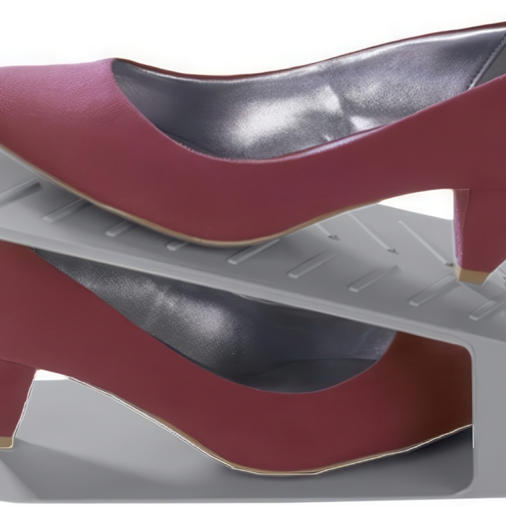 Skoställ, 4 st, Spar plats, SPACE SAVER, Grå i gruppen Förvaring / Garderobsförvaring / Skoförvaring hos SmartaSaker.se (42586)