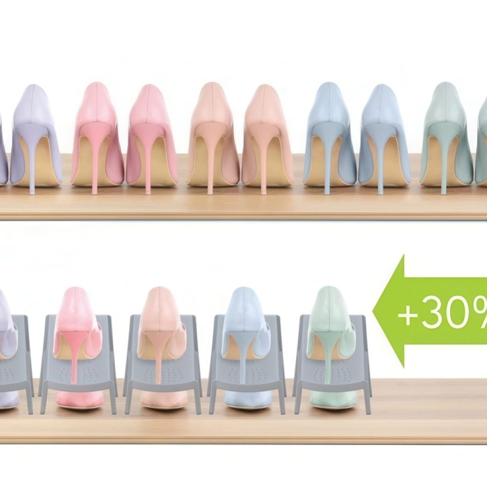 Skoställ, 5 st, ECO STEP - SPACE SAVING, Grå i gruppen Förvaring / Garderobsförvaring / Skoförvaring hos SmartaSaker.se (42587)