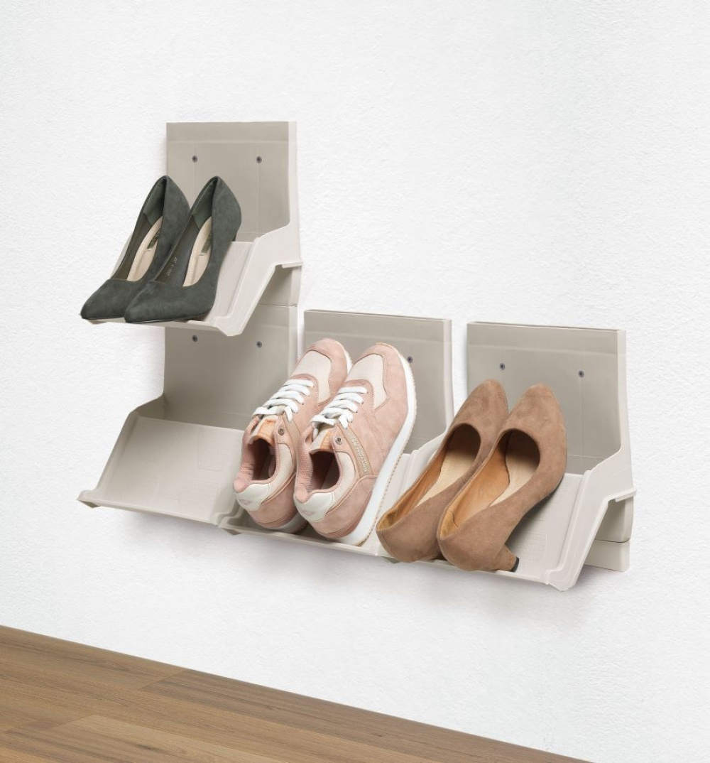 Skoställ, Modulärt, SLID SHOE ORGANIZER, 25 x 17,5 x H 27 cm, Sand i gruppen Förvaring / Garderobsförvaring / Skoförvaring hos SmartaSaker.se (42588)
