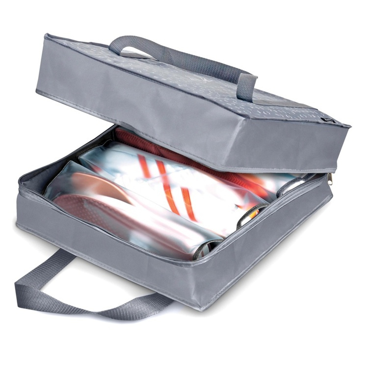 Skoväska för resan, TRAVEL - PORTASCARPE, 36 x 36 x 17cm, grå i gruppen Förvaring / Förvaring på resa / Packpåsar och packkuber hos SmartaSaker.se (42590)