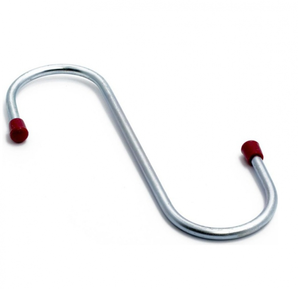 S-krok, JUMBO S-HAKE, Habo, 16 cm, Silver / röd i gruppen Förvaring / Förråd- och garageförvaring / Redskapshållare hos SmartaSaker.se (42604)