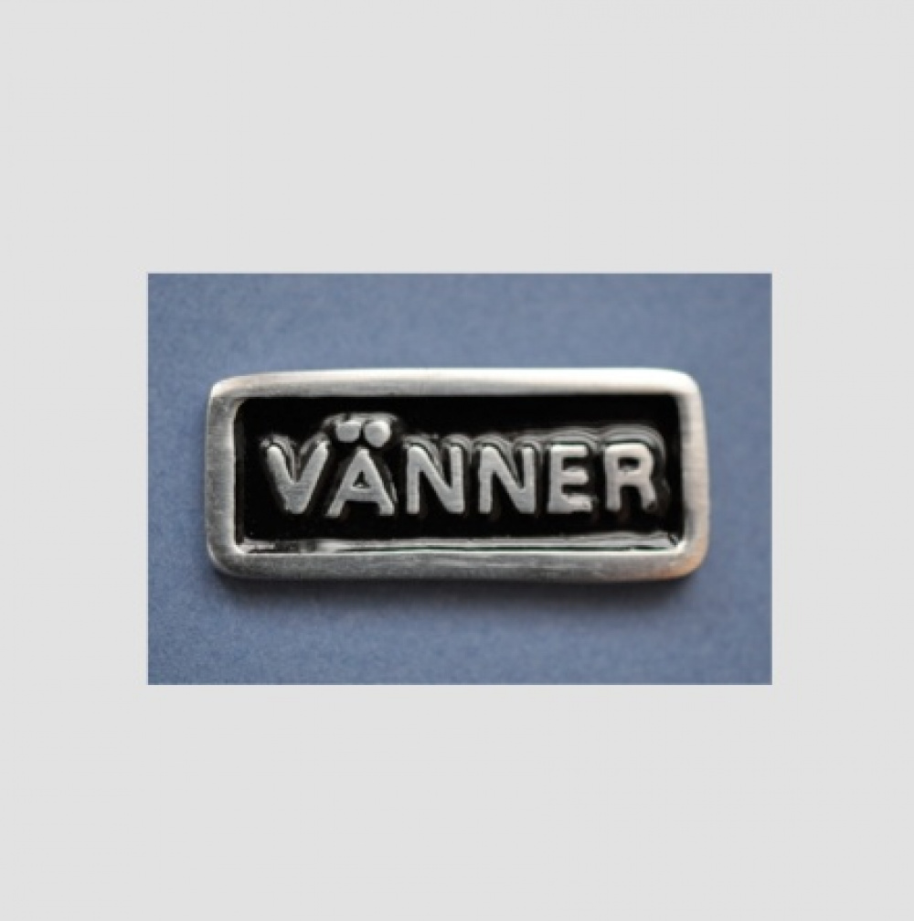 Skylt med ram, Aluminium, VÄNNER, Exmez, 4 x H 1,7 cm, Svart / Silver i gruppen Förvaring / Magneter och självhäftande / Skyltar och etiketter hos SmartaSaker.se (42621)