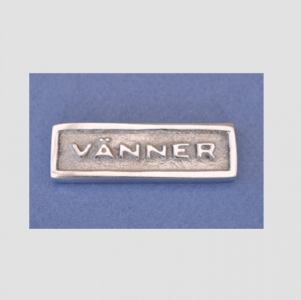Skylt med ram, VÄNNER, 5 x H 1,8 cm, Exmez, Sandgjuten aluminium i gruppen Förvaring / Magneter och självhäftande / Skyltar och etiketter hos SmartaSaker.se (42626)