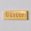 Skylt, GÄSTER, 4,8 x H 2 cm, Exmez, Polerad Mässing Skylt, GÄSTER, 4,8 x H 2 cm, Exmez, Polerad Mässing