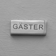 Skylt, GÄSTER, 5 x H 2 cm, Exmez, Sandgjuten aluminium Skylt, GÄSTER, 5 x H 2 cm, Exmez, Sandgjuten aluminium