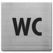 Skylt, Självhäftande Piktogram, WC, 9 x 9 cm, Rostfritt stål Skylt, Självhäftande Piktogram, WC, 9 x 9 cm, Rostfritt stål