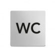 Skylt, Självhäftande, WC, 8, x 8 cm, Zack, Rostfritt stål Skylt, Självhäftande, WC, 8, x 8 cm, Zack, Rostfritt stål