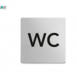Skylt, Självhäftande, WC, 8, x 8 cm, Zack, Rostfritt stål Skylt, Självhäftande, WC, 8, x 8 cm, Zack, Rostfritt stål