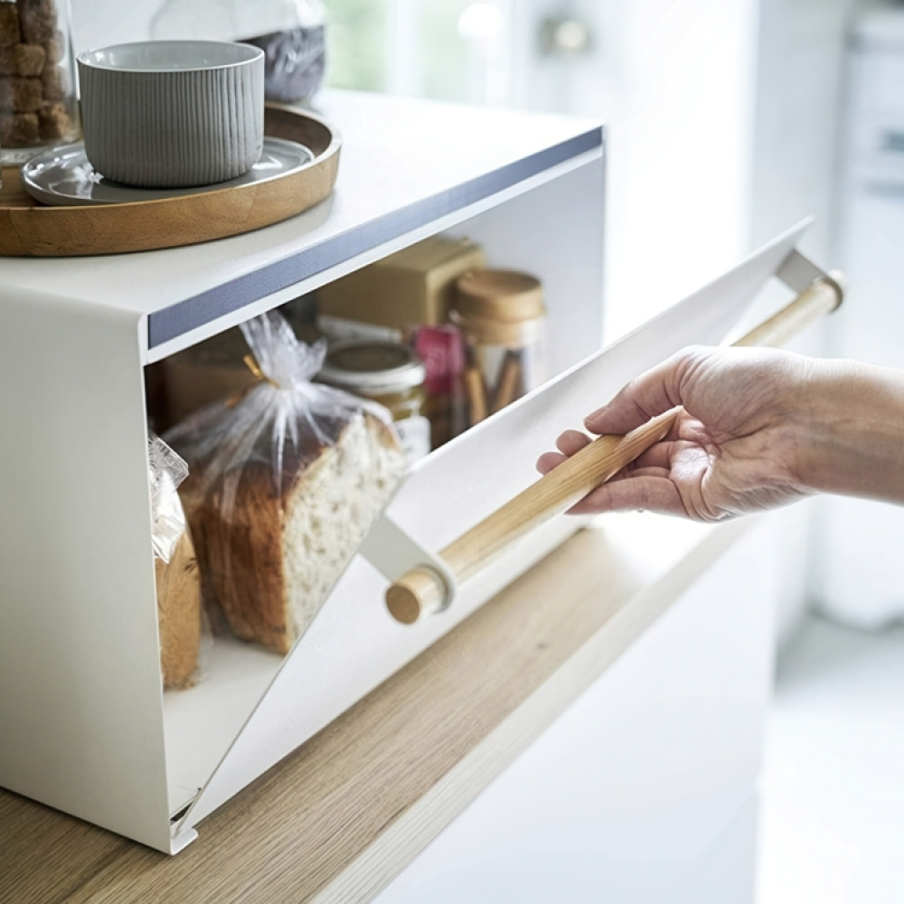 Skåp för torrvaror, Metall, TOSCA BREAD CASE, 43 x 36,5 x H 24 cm, Yamazaki, Vit i gruppen Förvaring / Köksförvaring hos SmartaSaker.se (42642)