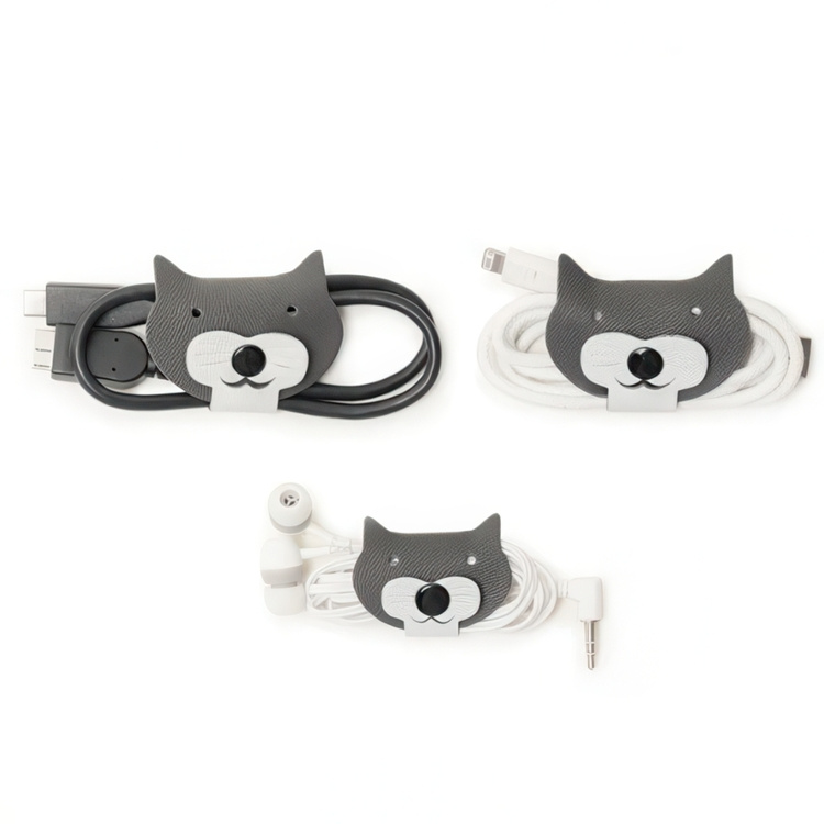 Sladdhållare, Katt, 3 st, CAT CABLE TIES, Kikkerland, Mörkgrå i gruppen Förvaring / Kontorsmaterial hos SmartaSaker.se (42646)