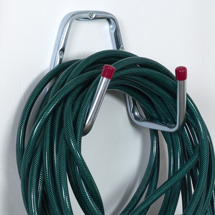 Slanghållare, Vägghängd, 2-krok, HABO HOSE HOLDER, Silver i gruppen Förvaring / Förråd- och garageförvaring / Redskapshållare hos SmartaSaker.se (42648)