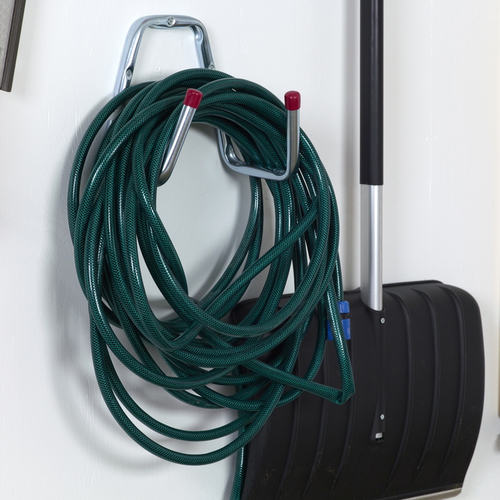 Slanghållare, Vägghängd, 2-krok, HABO HOSE HOLDER, Silver i gruppen Förvaring / Förråd- och garageförvaring / Redskapshållare hos SmartaSaker.se (42648)