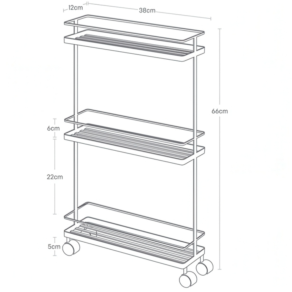 Smal förvaringsvagn, TOWER KITCHEN CART, Yamazaki i gruppen Förvaring / Hallförvaring hos SmartaSaker.se (42652)