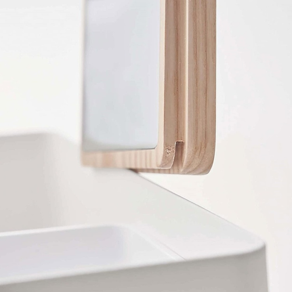 Sminklåda i metall, med spegel och handtag, TOWER MAKE UP BOX, Yamazaki, Vit / Natur i gruppen Förvaring / Badrumsförvaring / Sminkförvaring hos SmartaSaker.se (42655)