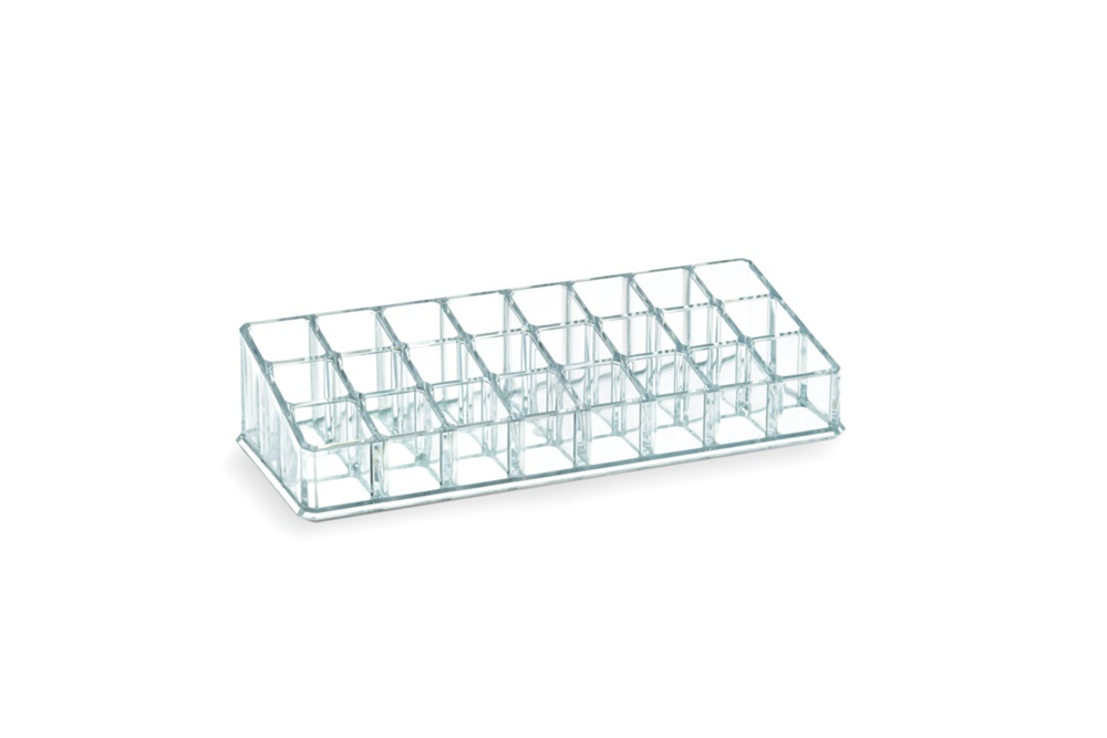 Sminkställ för Läppstift, 24 fack, LIVING LIPSTICK ORGANIZER, 22,7 x 9 x H 5 cm, Klar akryl i gruppen Förvaring / Badrumsförvaring / Sminkförvaring hos SmartaSaker.se (42660)