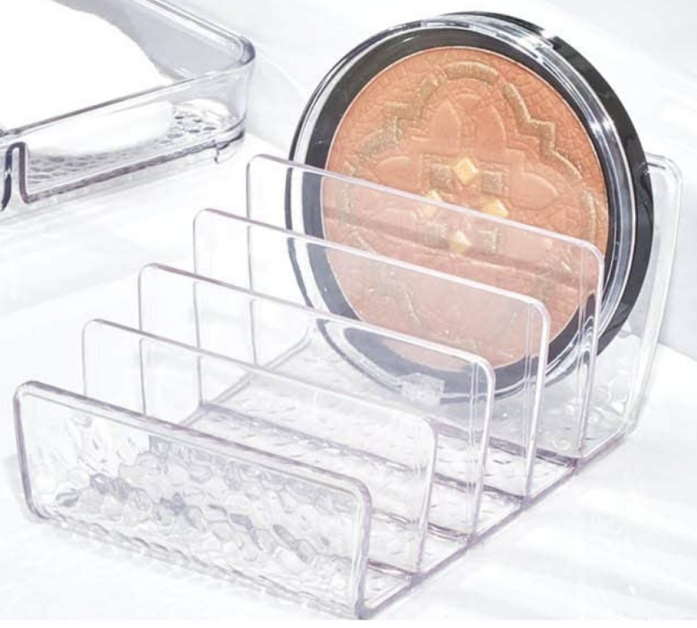 Sminkställ för puder och ögonskuggor, RAIN COSMETIC PALETTE, 10 x 15 x H 7,6 cm, Transparent i gruppen Förvaring / Badrumsförvaring / Sminkförvaring hos SmartaSaker.se (42664)