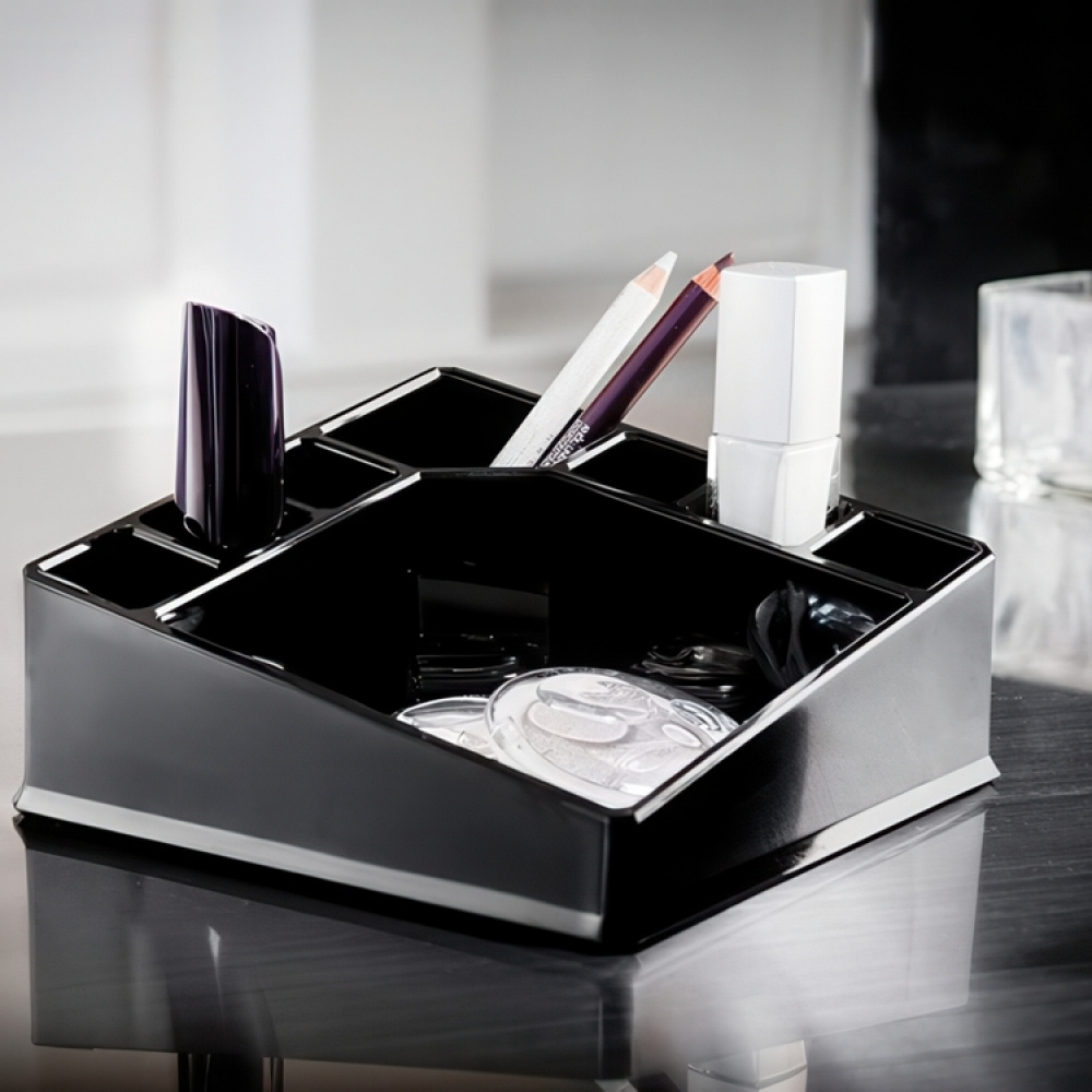 Sminkställ med 8 fack, CONFIGURABLE, 22 x 13 x H 8 cm, Svart i gruppen Förvaring / Badrumsförvaring / Sminkförvaring hos SmartaSaker.se (42669)